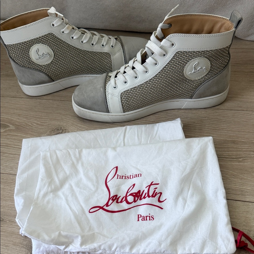 Christian Louboutin Two-Tone High-Top Sneakers